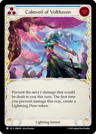 Calmveil Of Volthaven (Blue) (OMN186)  Rainbow Foil
