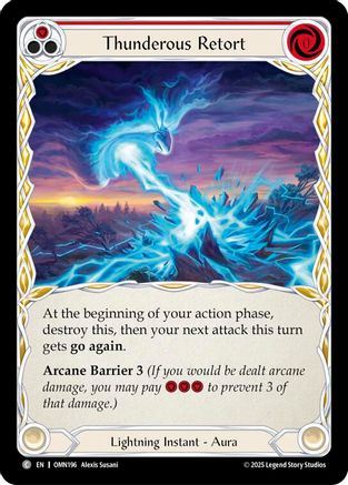 Thunderous Retort (Red) (OMN196)  Rainbow Foil
