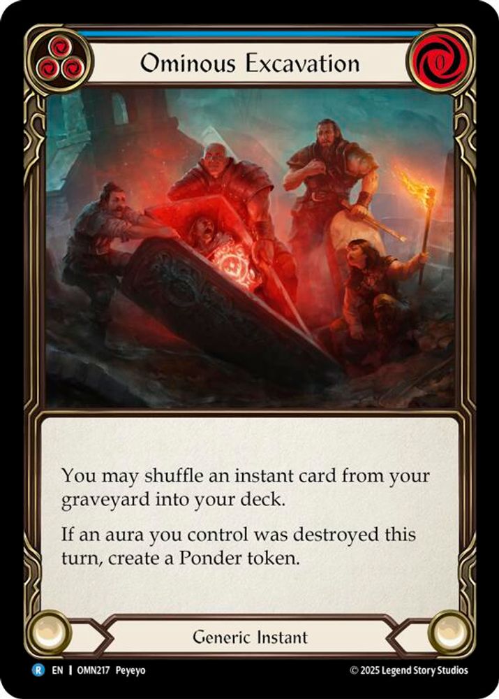 Ominous Excavation (Blue) (OMN217)  Rainbow Foil