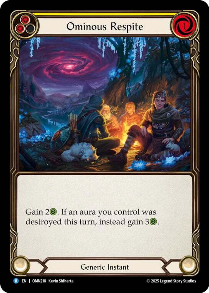 Ominous Respite (Yellow) (OMN218)  Rainbow Foil