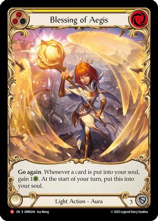 Blessing Of Aegis (Yellow) (Extended Art) (OMN244)  Cold Foil