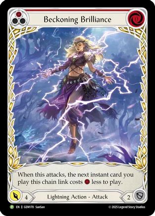 Beckoning Brilliance (Red) (GEM170)  Rainbow Foil