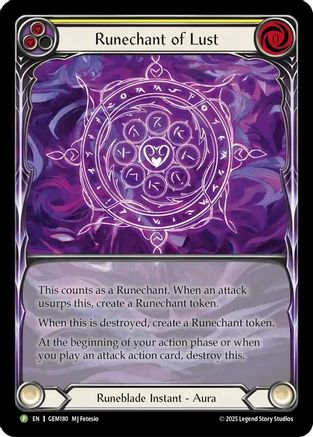 Runechant of Lust (Yellow) (GEM180)  Rainbow Foil