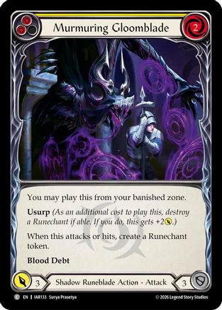 Murmuring Gloomblade (Yellow) (IAR133)  Rainbow Foil