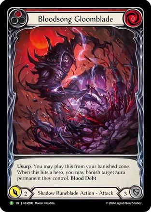 Bloodsong Gloomblade (GEM200)  Rainbow Foil